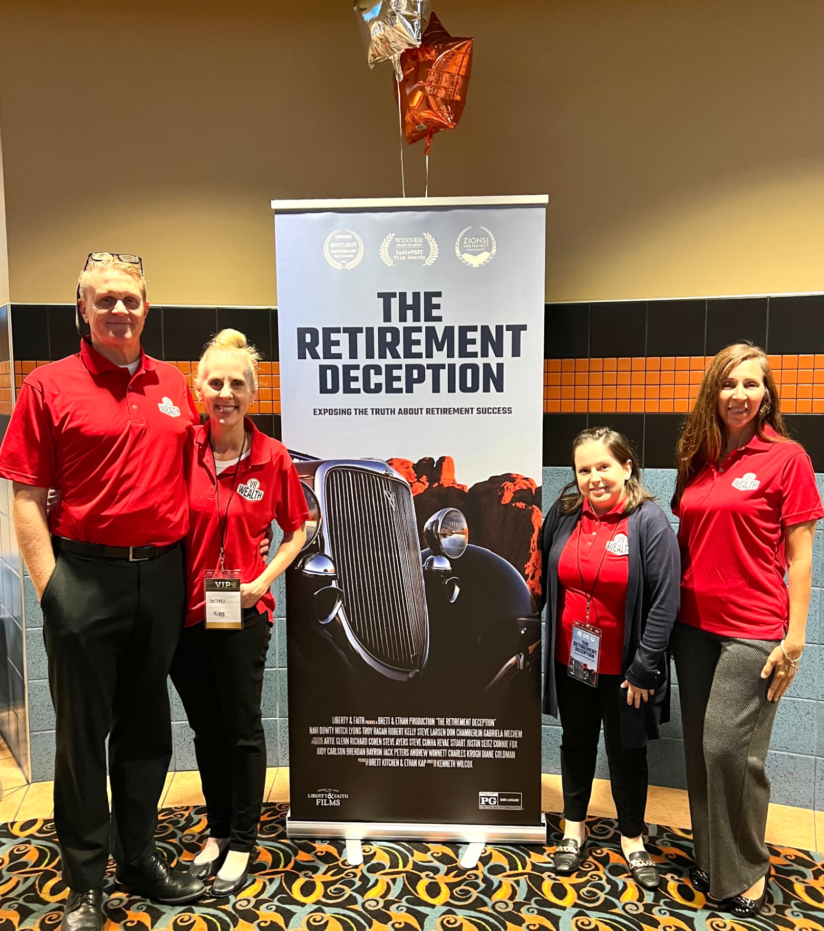 V8 Wealth Management team at a screening of The Retirement Deception documentary